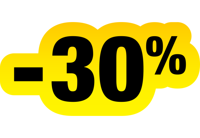 Autocollant Soldes Jaunes Et Noir -30%