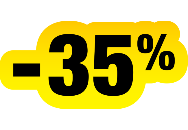 Autocollant Soldes Jaunes Et Noir -35%