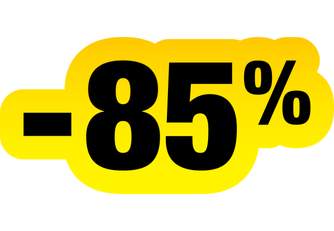 Autocollant Soldes Jaunes Et Noir -85%