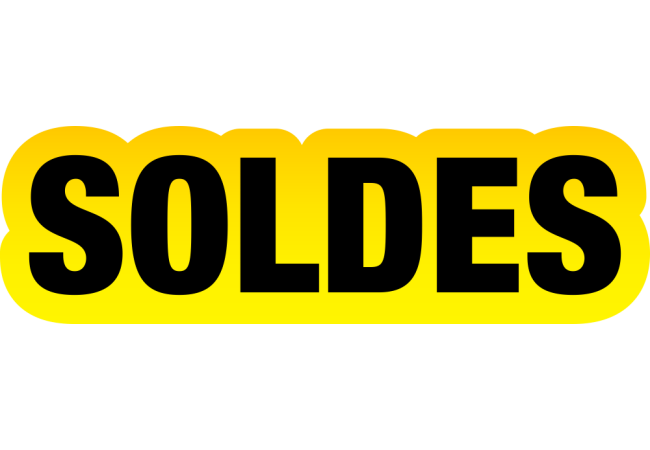 Autocollant Soldes Jaunes Et Noir Soldes