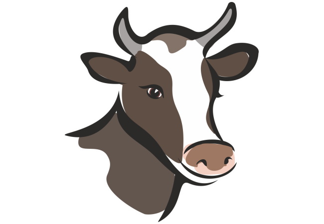 Autocollant Logo Animaux Ferme Vache