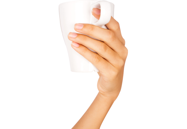Autocollant Personne Main Tasse