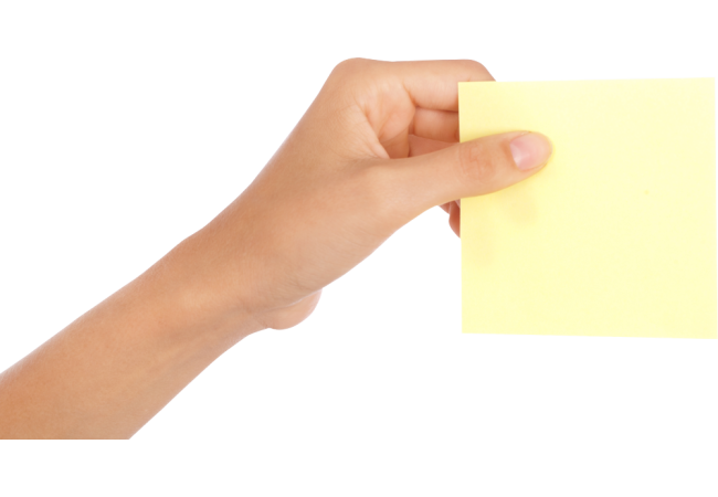 Autocollant Personne Main Post It