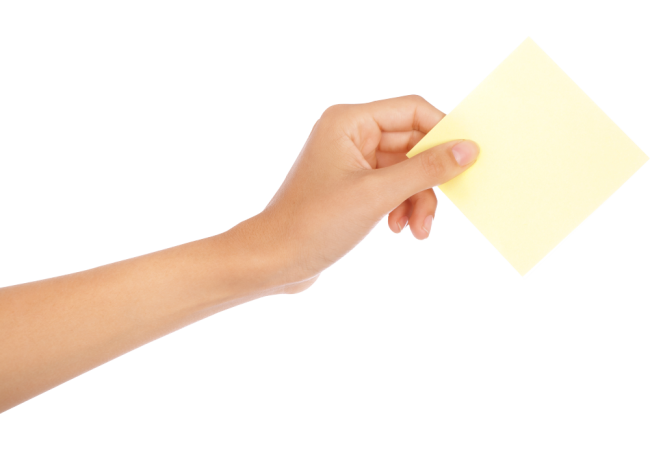 Autocollant Personne Main Post It 2