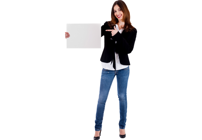 Autocollant Personne Femme Pancarte