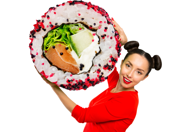 Autocollant Personne Femme Sushi 3