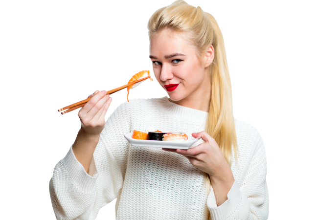 Autocollant Personne Femme Sushi 4