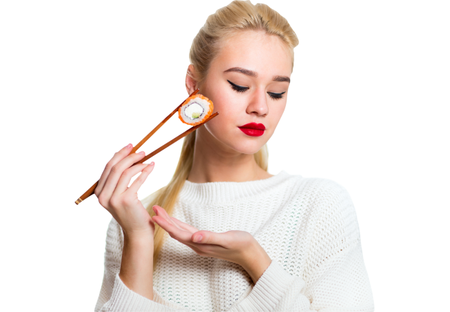 Autocollant Personne Femme Sushi 5