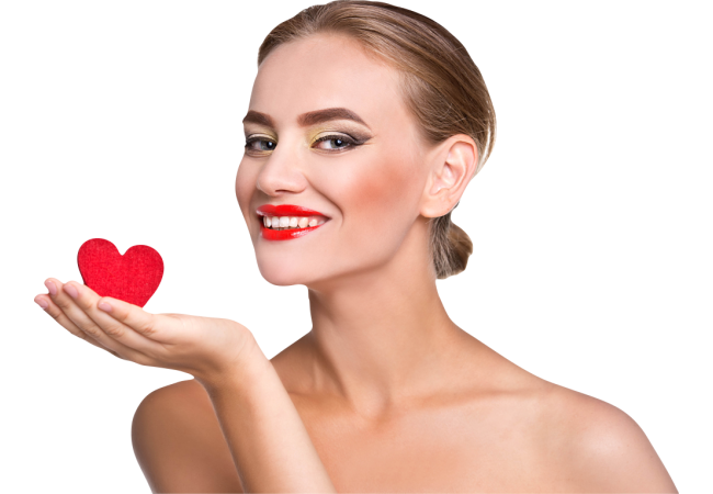Autocollant Personne Femme Coeur Beauté 1