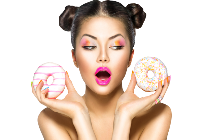 Autocollant Alimentation Donuts Femme 1