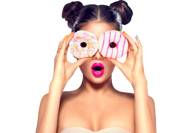 Autocollant Alimentation Donuts Femme 2