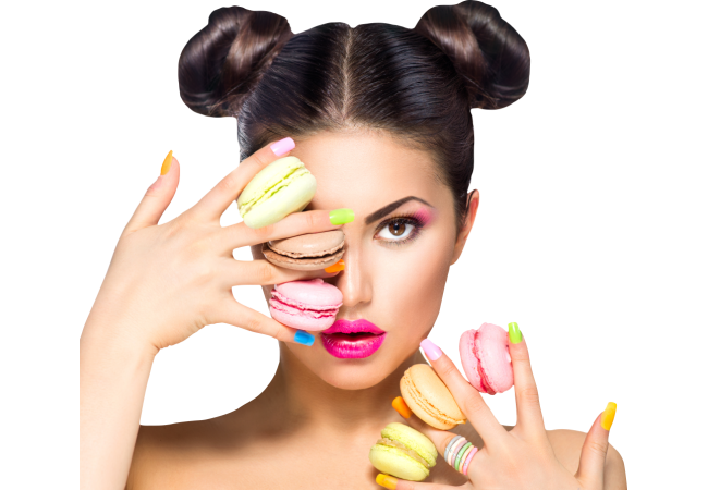 Autocollant Alimentation Macaron Femme 1