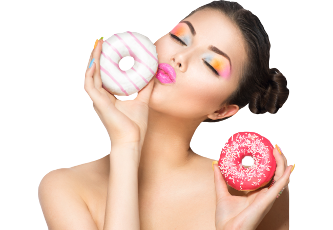 Autocollant Alimentation Donuts Femme 2 1