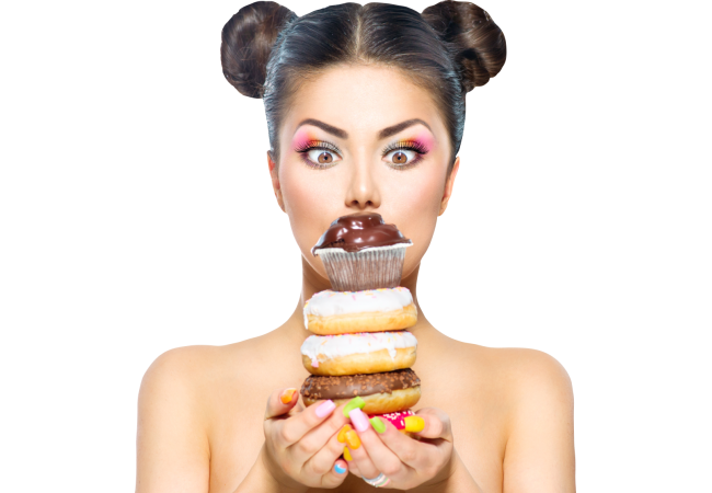 Autocollant Alimentation Donuts Femme 3