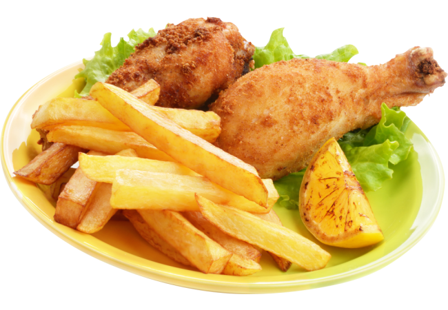 Autocollant Alimentation Frites Poulet