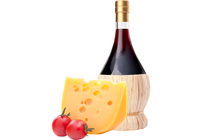 Autocollant Boisson Bouteille De Vin Fromage
