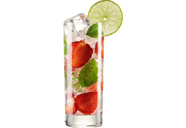 Autocollant Boisson Cocktail Fraise Menthe