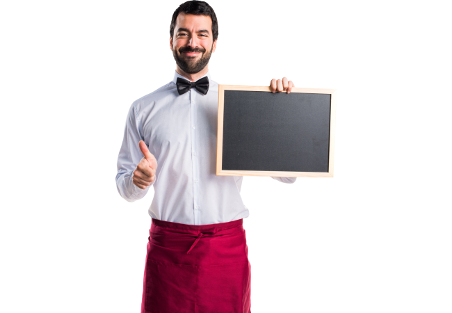 Autocollant Personne Serveur Ardoise