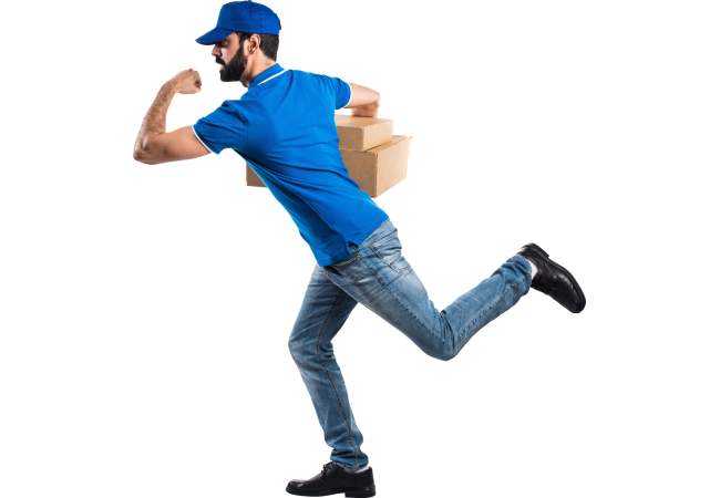 Autocollant Personne Livreur Cartons Course