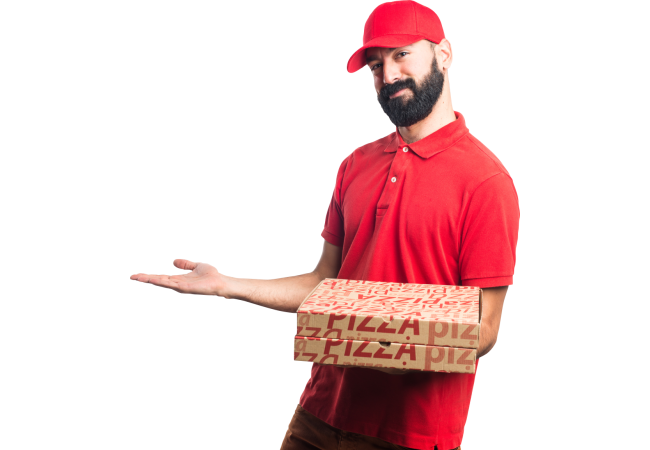 Autocollant Personne Livreur Pizza