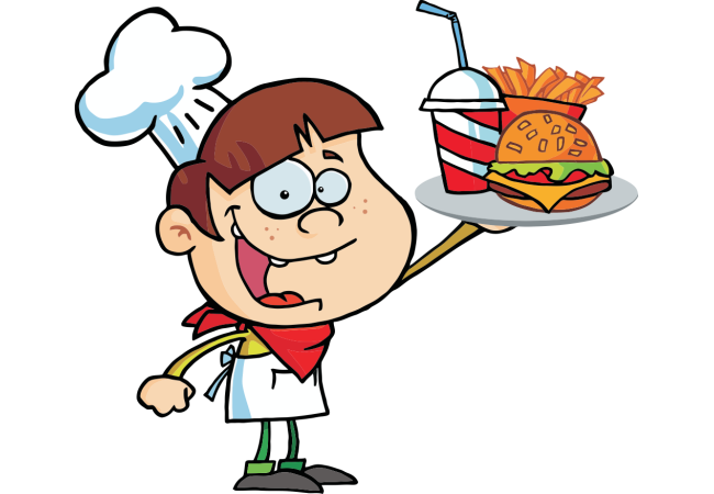Autocollant Fast Food Mascotte