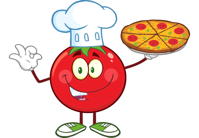 Autocollant Tomate Pizza Mascotte