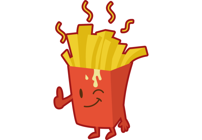 Autocollant Fast Food Frites Smiley