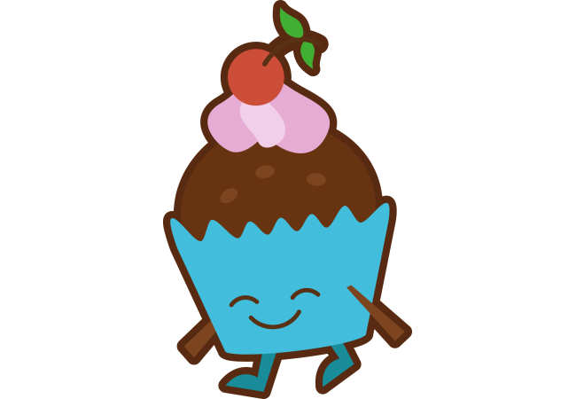 Autocollant Pâtisserie Cupcake Smiley