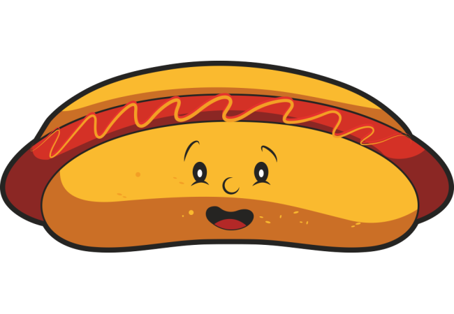 Autocollant Fast Food Hot Dog Smiley