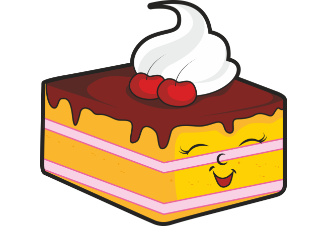 Autocollant Pâtisserie Gâteau Smiley