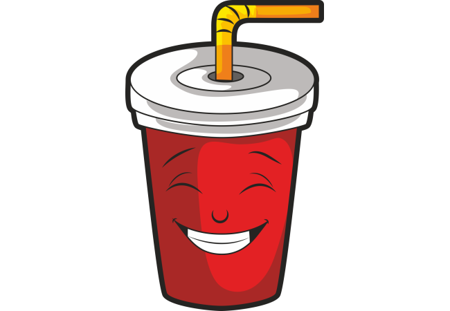 Autocollant Boisson Paille Smiley