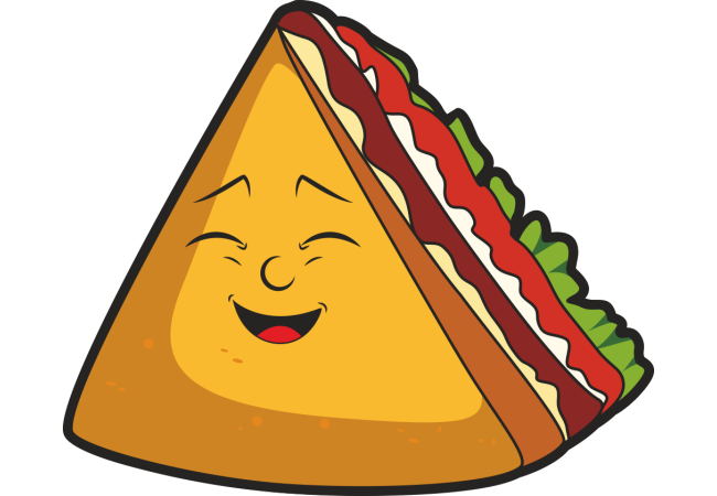 Autocollant Fast Food Sandwich Smiley
