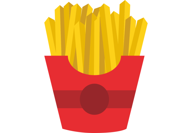 Autocollant Fast Food Sachet Frites