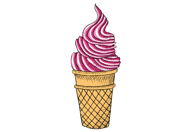 Autocollant Pâtisserie Glace Cornet