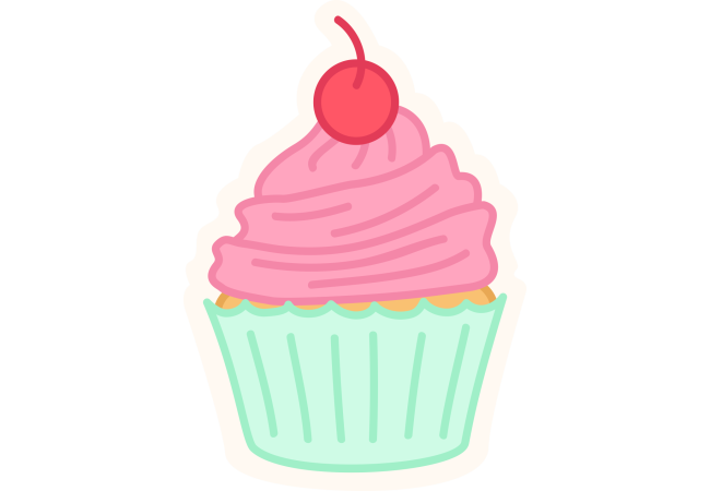 Autocollant Pâtisserie Cupcake 12