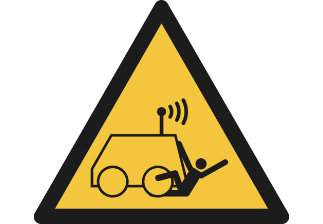 W037- ISO 7010 - Panneau Danger, Machine commandée à distance par l’opérateur