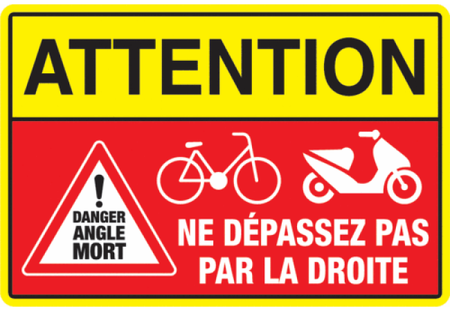 Autocollant Ne pas dépassez Angle Mort