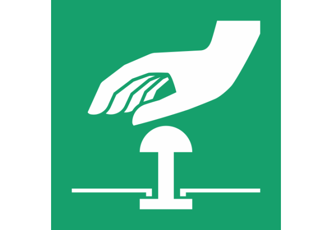 E020 - ISO 7010 - Panneau Bouton d’arrêt d’urgence