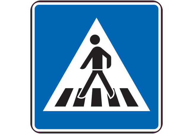 Autocollant Indication Passage Pour Pietons Gauche