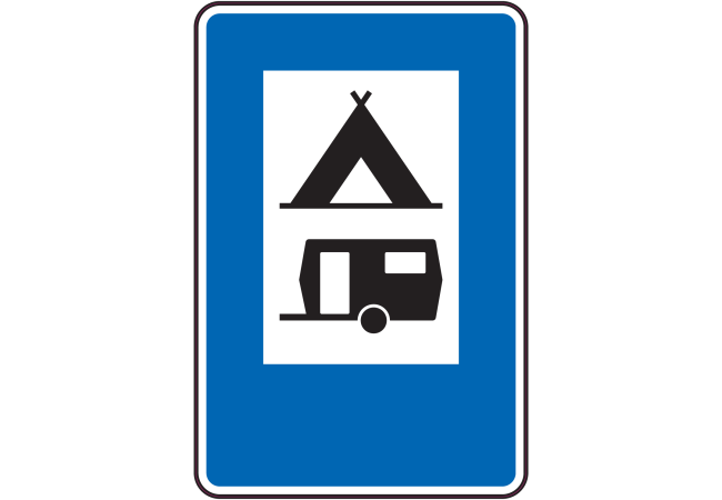 Autocollant Indication Camping Tente Caravane