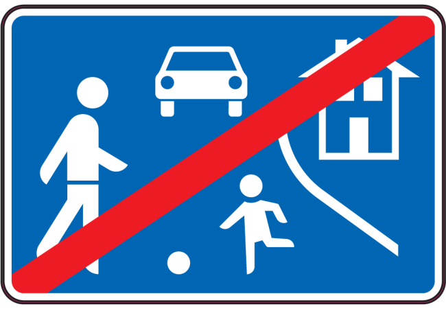 Autocollant Indication Fin Zone De Rencontre