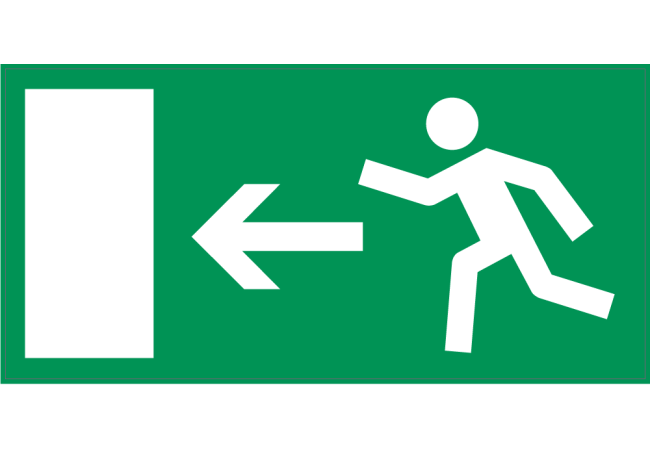 Autocollant Indication Sortie De Secours Gauche