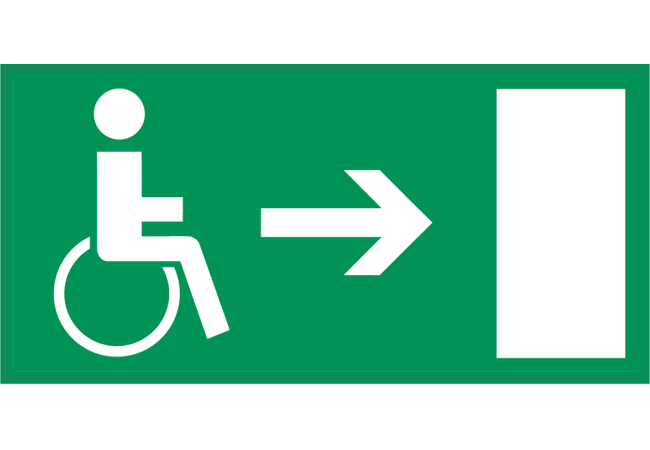Autocollant Indication Sortie Pour Handicapés Gauche