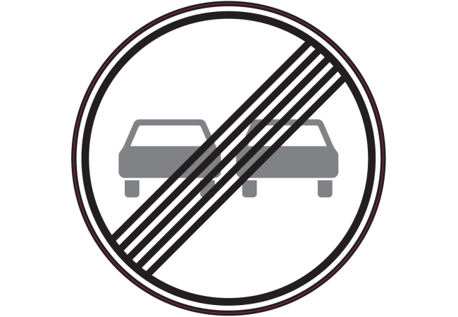 Autocollant Indication Fin D'interdiction Dépasser