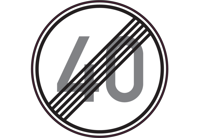 Autocollant Indication Fin Limitation Vitesse 40km/h