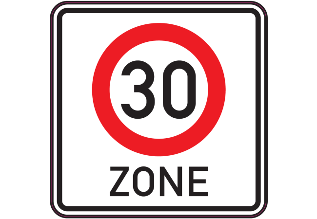 Autocollant Panneau Indication Zone 30