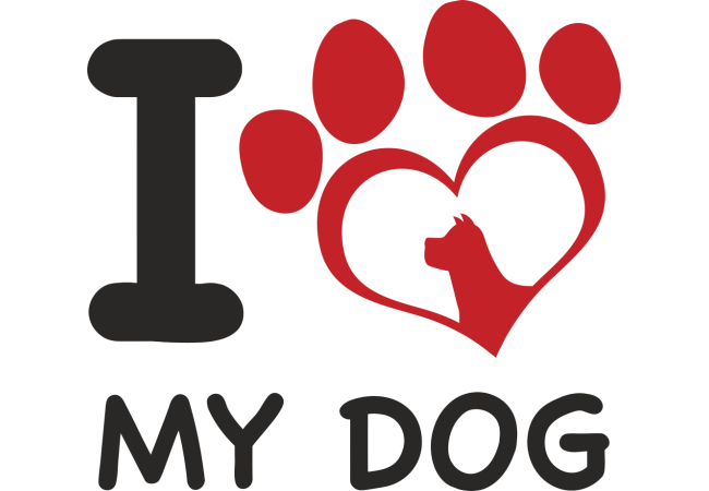 Autocollant I Love My Dog