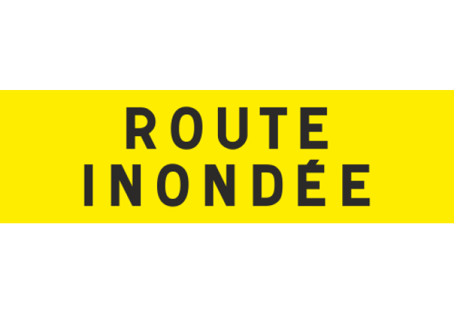 Panneau Panonceau route inondée