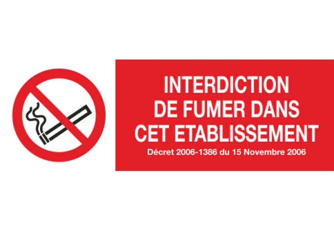 Panneau Interdiction de fumer dans l'établissement