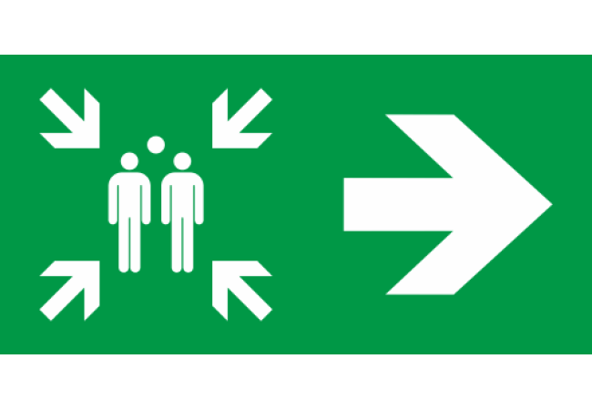 Panneau Point de rassemblement droite